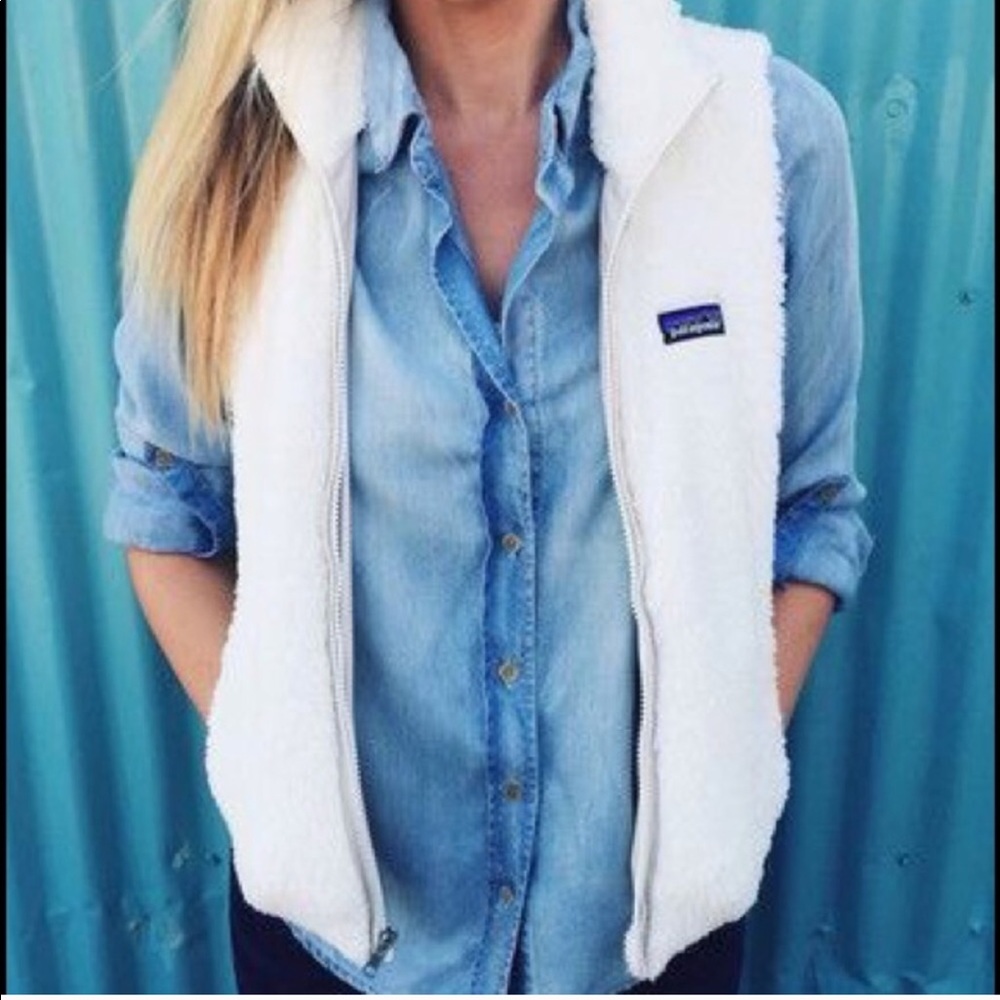 Patagonia Los Gatos White Vest Large